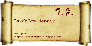Takács Henrik névjegykártya