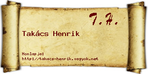 Takács Henrik névjegykártya